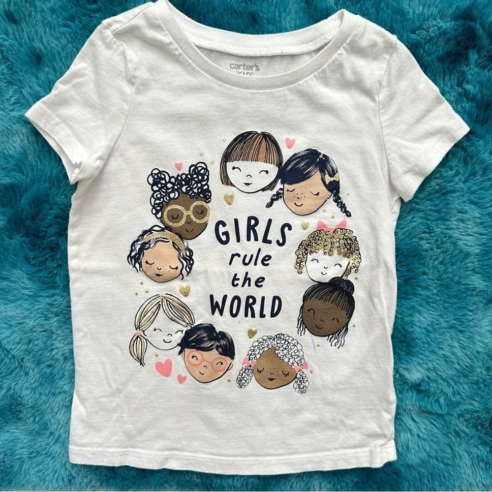 Carter’s Kid Girls Short Sleeve Graphic T-shirt Size 4
